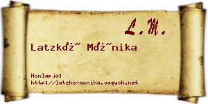Latzkó Mónika névjegykártya